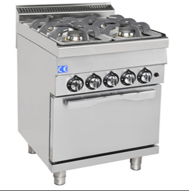 Gas kogebord - med 4 brændere med gasovn 1/1 GN